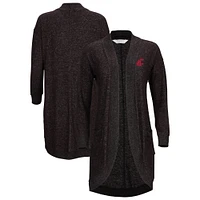 Women's Black Washington State Cougars Oversized Cuddle Tri-Blend Cardigan