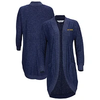 Women's Navy West Virginia Mountaineers Oversized Cuddle Tri-Blend Cardigan