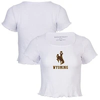 Women's White Wyoming Cowboys Baby Top T-Shirt