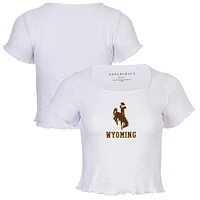 Women's White Wyoming Cowboys Baby Top T-Shirt