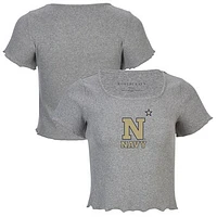 Women's Gray Navy Midshipmen Baby Top T-Shirt