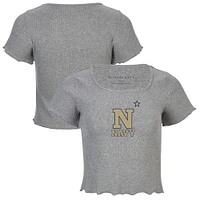 Women's Gray Navy Midshipmen Baby Top T-Shirt