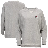Women's  Heather Gray NC State Wolfpack Harlow Terry Raglan Pullover Sweatshirt
