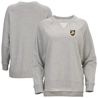 Women's  Heather Gray Army Black Knights Harlow Terry Raglan Pullover Sweatshirt