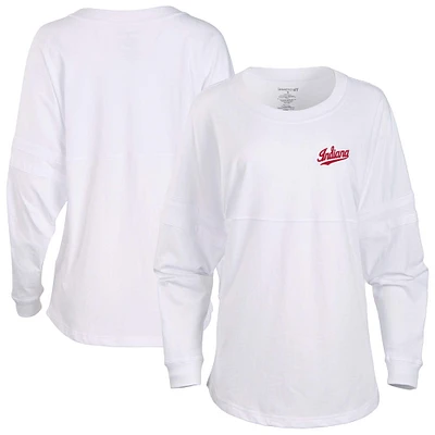 Women's White Indiana Hoosiers Pom Long Sleeve Jersey