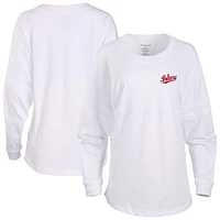 Women's White Indiana Hoosiers Pom Long Sleeve Jersey