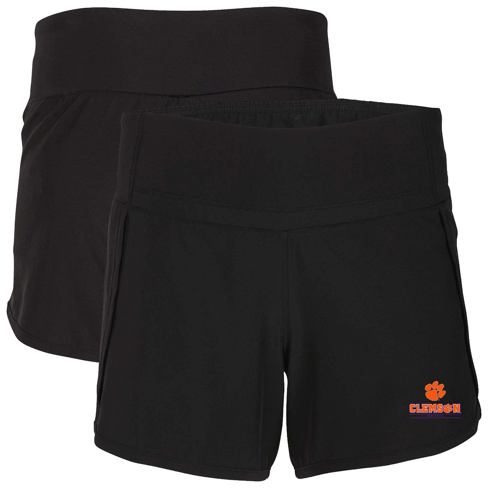 Women's Boxercraft Black Clemson Tigers Stretch Woven Lined Shorts