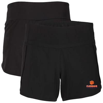 Women's Boxercraft Black Clemson Tigers Stretch Woven Lined Shorts
