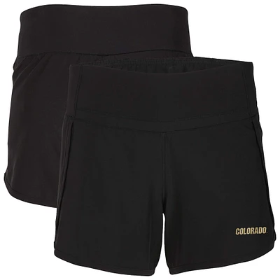 Women's Boxercraft Black Colorado Buffaloes Stretch Woven Lined Shorts