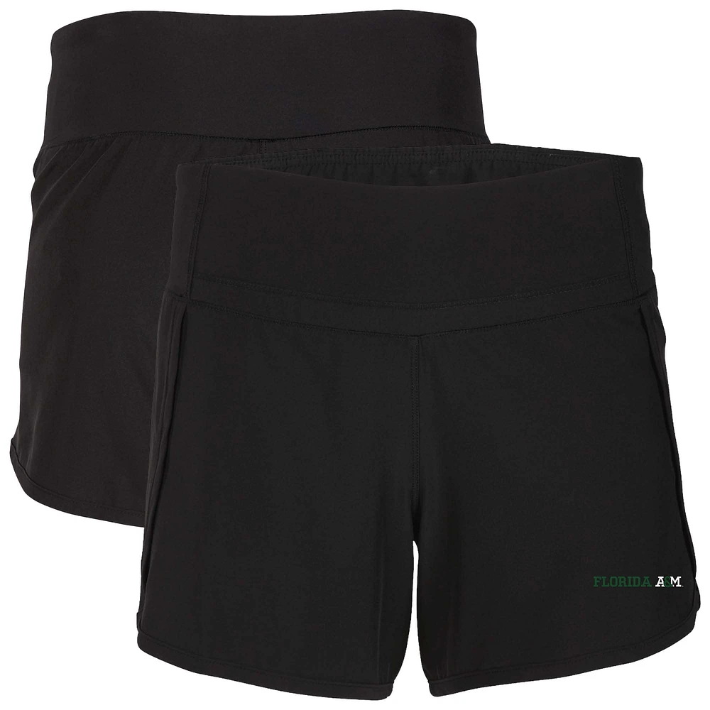 Women's Boxercraft Black Florida A&M Rattlers Stretch Woven Lined Shorts