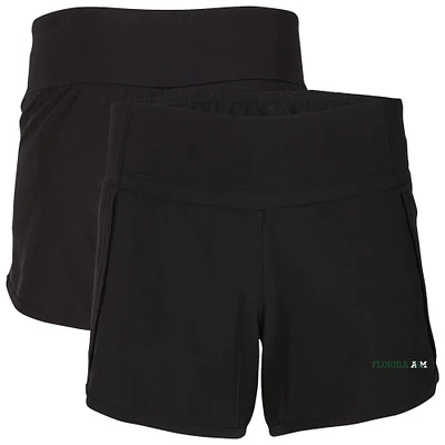 Women's Boxercraft Black Florida A&M Rattlers Stretch Woven Lined Shorts