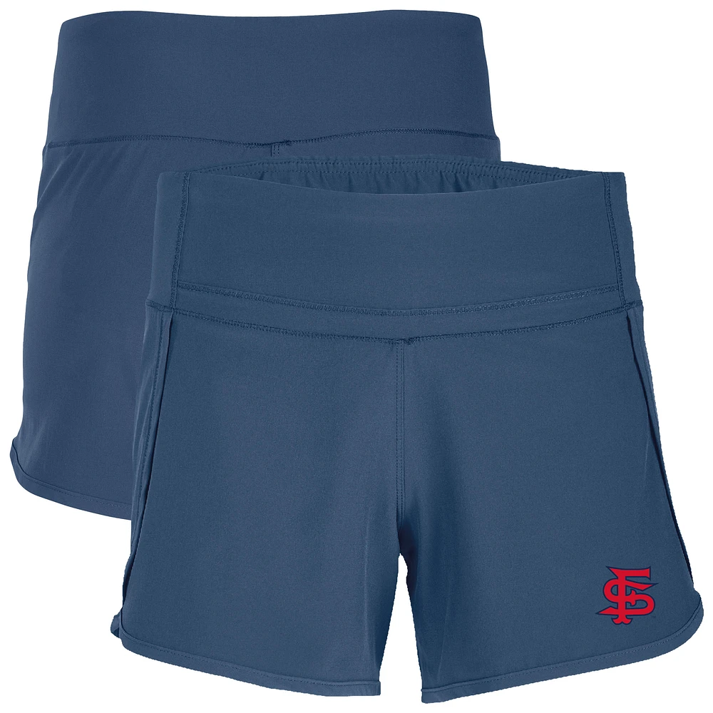Women's Boxercraft Blue Fresno State Bulldogs Stretch Woven Lined Shorts
