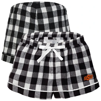 Women's Boxercraft Black Oklahoma State Cowboys Flannel Shorts