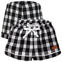 Women's Boxercraft Black Oklahoma State Cowboys Flannel Shorts