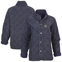 Women's Boxercraft Navy Midshipmen Quilted Market Full-Zip Jacket
