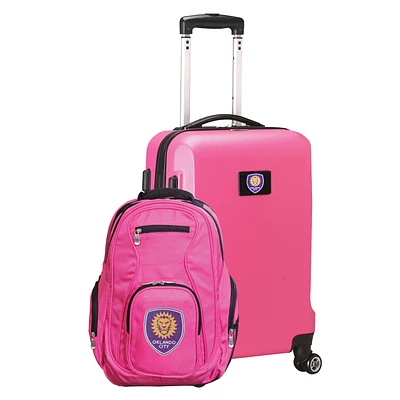 MOJO Pink Orlando City SC Deluxe 2-Piece Backpack & Carry-On Set