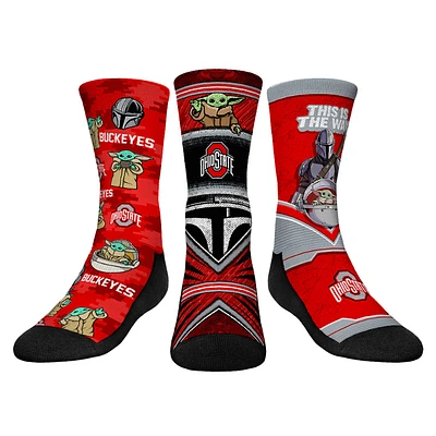 Youth Rock Em Socks Ohio State Buckeyes The Mandalorian 3-Pack Crew