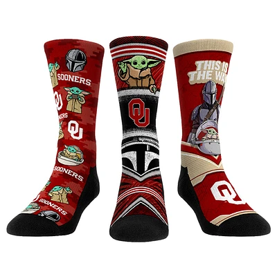 Youth Rock Em Socks Oklahoma Sooners The Mandalorian 3-Pack Crew