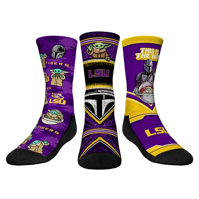 Youth Rock Em Socks LSU Tigers The Mandalorian 3-Pack Crew