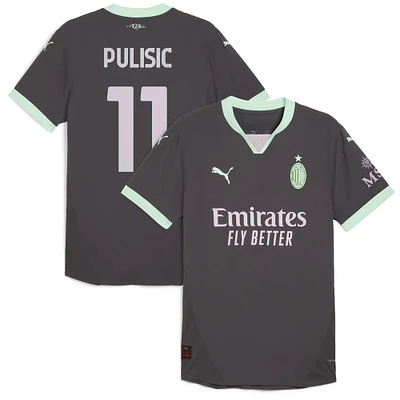 Men's Puma Christian Pulisic Charcoal AC Milan 2024/25 Third Authentic Player Jersey