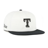 Men's '47 White/Black Texas Rangers Foundation Captain Snapback Hat