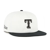 Men's '47 White/Black Texas Rangers Foundation Captain Snapback Hat