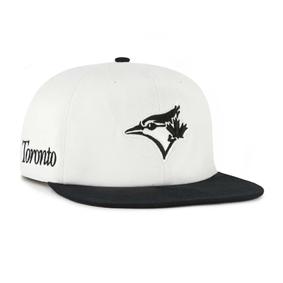 Men's '47 White/Black Toronto Blue Jays Foundation Captain Snapback Hat
