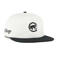 Men's '47 White/Black Chicago Cubs Foundation Captain Snapback Hat