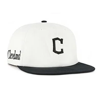 Men's '47 White/Black Cleveland Guardians Foundation Captain Snapback Hat