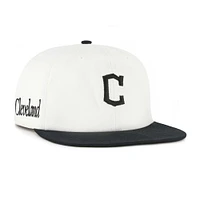 Men's '47 White/Black Cleveland Guardians Foundation Captain Snapback Hat