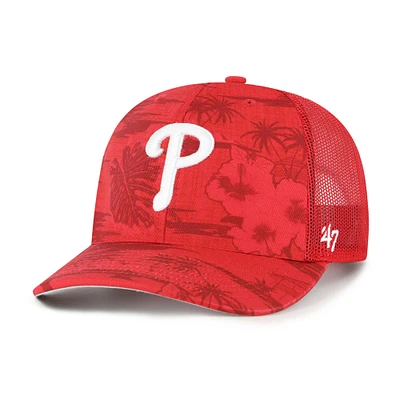 Men's '47 Red Philadelphia Phillies Fiji Trucker Adjustable Hat