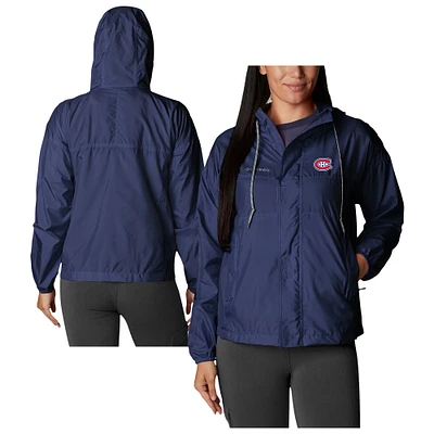 Women's Columbia  Navy Montreal Canadiens Flash Challenger Omni-Wick Hoodie Full-Zip Windbreaker
