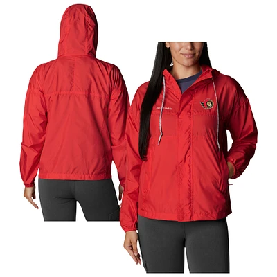 Women's Columbia  Red Ottawa Senators Flash Challenger Omni-Wick Hoodie Full-Zip Windbreaker