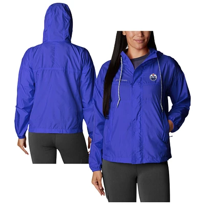 Women's Columbia  Royal Edmonton Oilers Flash Challenger Omni-Wick Hoodie Full-Zip Windbreaker