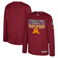 Youth Colosseum Heather Maroon Minnesota Golden Gophers OHT Military Appreciation Oorah Long Sleeve T-Shirt