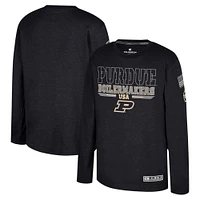 Youth Colosseum Heather Black Purdue Boilermakers OHT Military Appreciation Oorah Long Sleeve T-Shirt