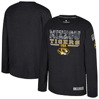 Youth Colosseum Heather Black Missouri Tigers OHT Military Appreciation Oorah Long Sleeve T-Shirt