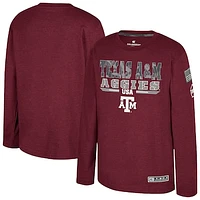 Youth Colosseum Heather Maroon Texas A&M Aggies OHT Military Appreciation Oorah Long Sleeve T-Shirt