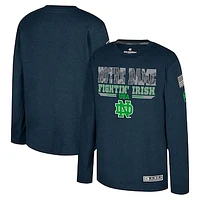 Youth Colosseum Heather Navy Notre Dame Fighting Irish OHT Military Appreciation Oorah Long Sleeve T-Shirt