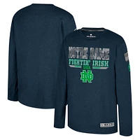 Youth Colosseum Heather Navy Notre Dame Fighting Irish OHT Military Appreciation Oorah Long Sleeve T-Shirt