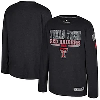 Youth Colosseum Heather Black Texas Tech Red Raiders OHT Military Appreciation Oorah Long Sleeve T-Shirt