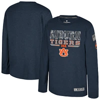 Youth Colosseum Heather Navy Auburn Tigers OHT Military Appreciation Oorah Long Sleeve T-Shirt