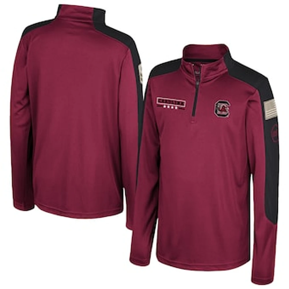 Youth Colosseum  Garnet South Carolina Gamecocks OHT Military Appreciation Cyclone Quarter-Zip Windshirt