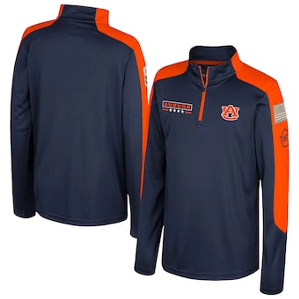 Youth Colosseum  Navy Auburn Tigers OHT Military Appreciation Cyclone Quarter-Zip Windshirt