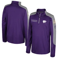 Youth Colosseum  Purple Kansas State Wildcats OHT Military Appreciation Cyclone Quarter-Zip Windshirt