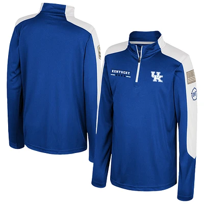 Youth Colosseum  Royal Kentucky Wildcats OHT Military Appreciation Cyclone Quarter-Zip Windshirt