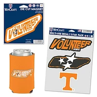 WinCraft No Color Tennessee Volunteers Can Cooler, Magnet & Three-Pack Fan Decal Set