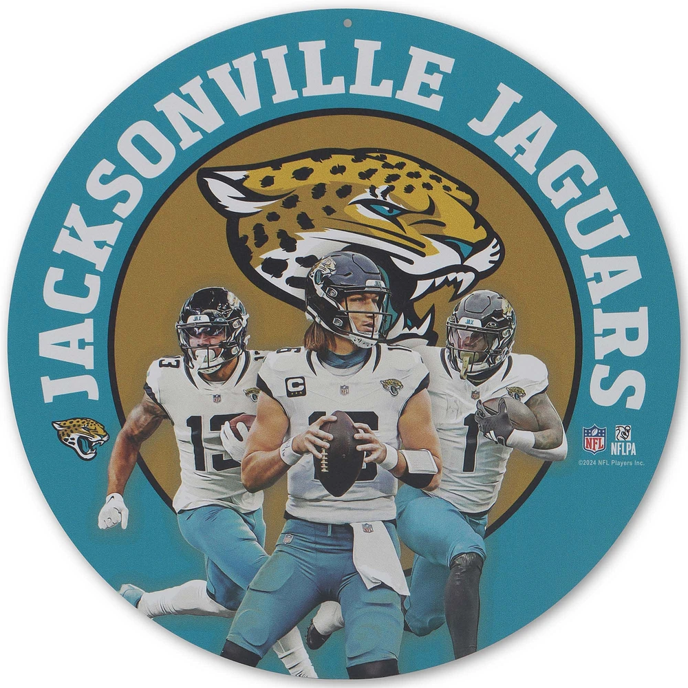 Jacksonville Jaguars Team Stars 11" Round Metal Sign