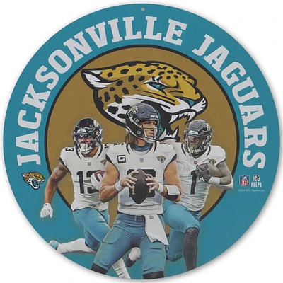 Jacksonville Jaguars Team Stars 11" Round Metal Sign