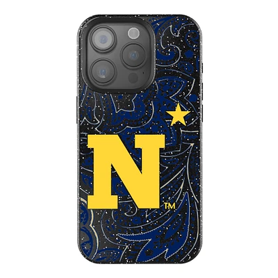 Keyscaper Navy Midshipmen Paisley Bling iPhone Case